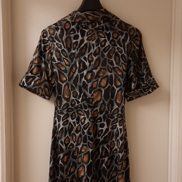 Joseph Ribkoff Metallic Leopard Print Dress - Picture 9 of 17